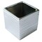 SILVER 2 Square 5" Metallic Ceramic Cube Planter Boxes Flower PLANT POTS